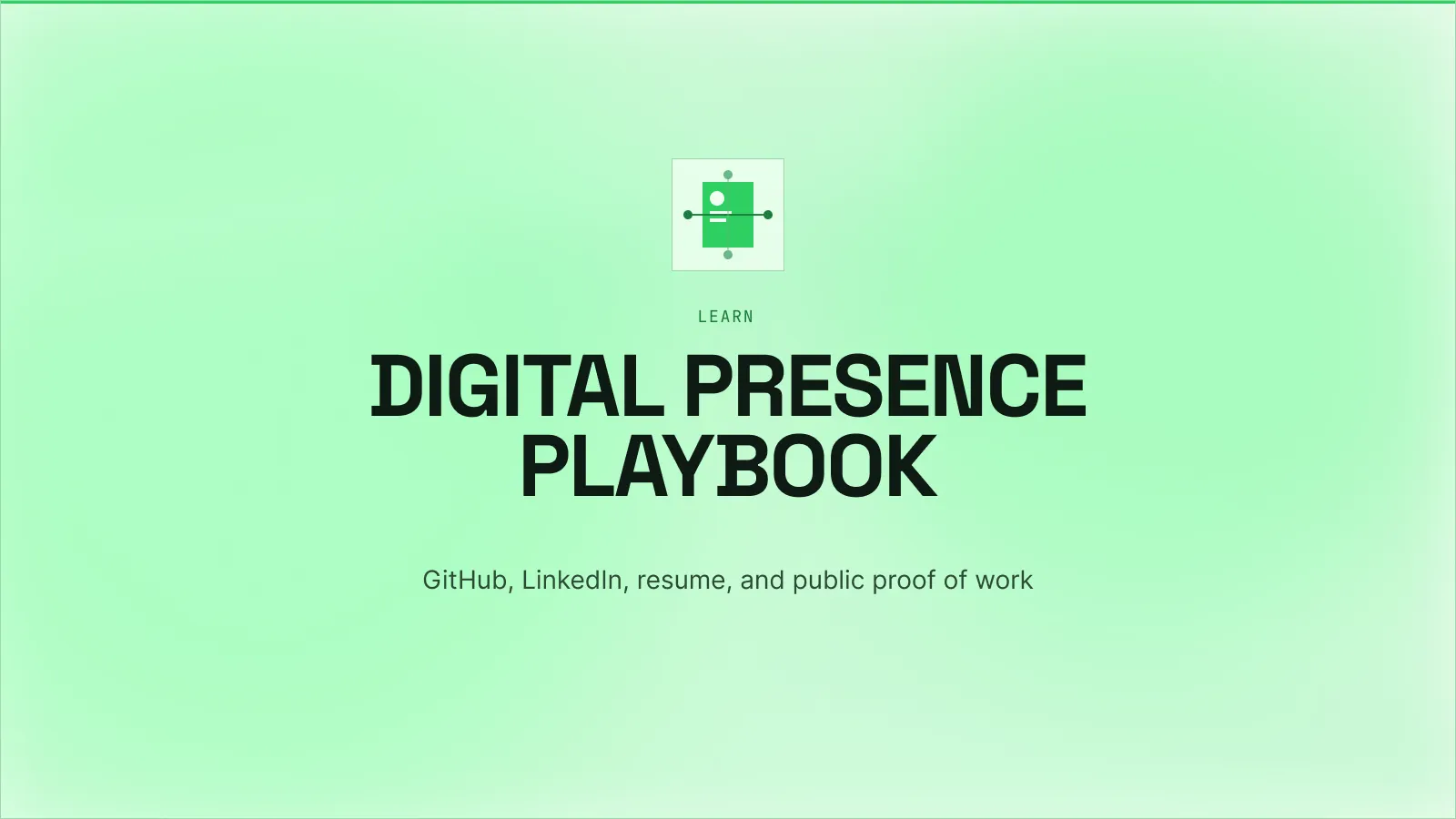 Neon technical illustration for the Presence Stack skill map.